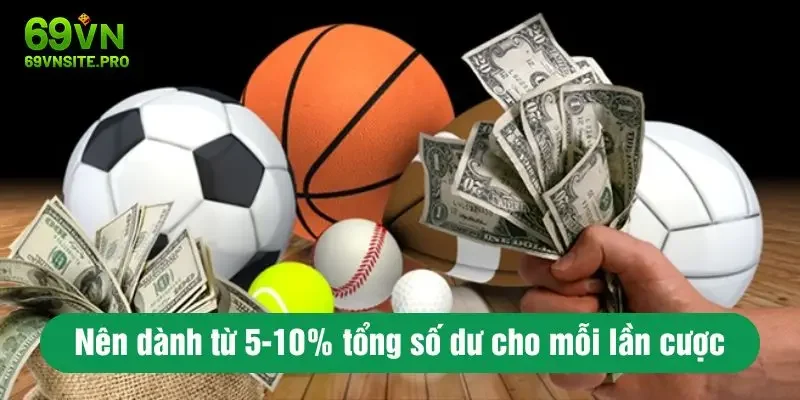 Thể Thao 69VN – Cá Cược Online Hấp Dẫn, Lợi Nhuận Cao 24/7 3 Nên dành từ 5-10% tổng số dư cho mỗi lần cược
